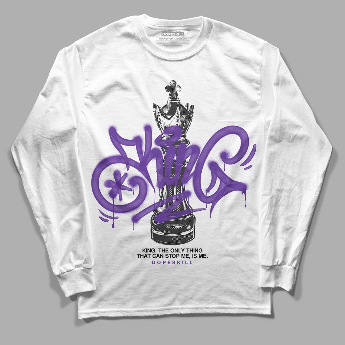 Court Purple 13s DopeSkill Long Sleeve T-Shirt King Chess Graphic