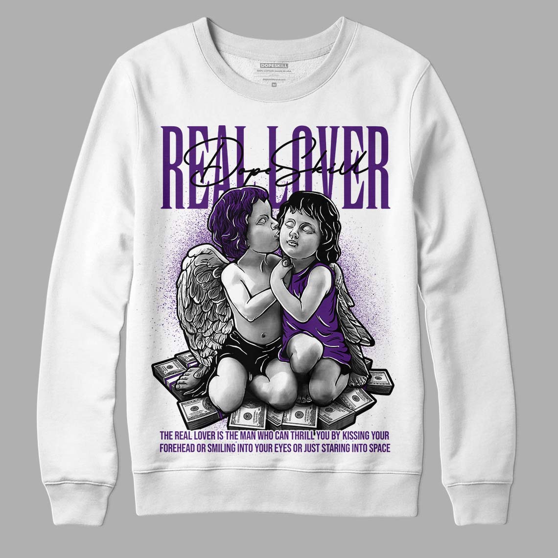 Field Purple 12s DopeSkill Sweatshirt Real Lover Graphic