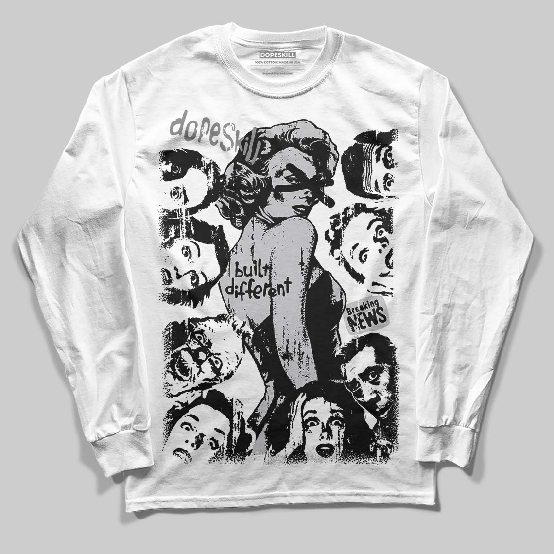 Grey Collection DopeSkill Long Sleeve T-Shirt Built Different Graphic
