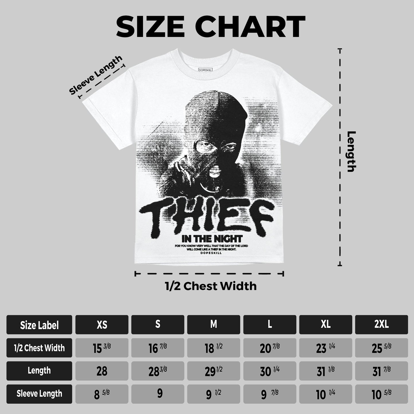 Black and White Collection DopeSkill Oversize Print T-Shirt Thief In The Night Graphic