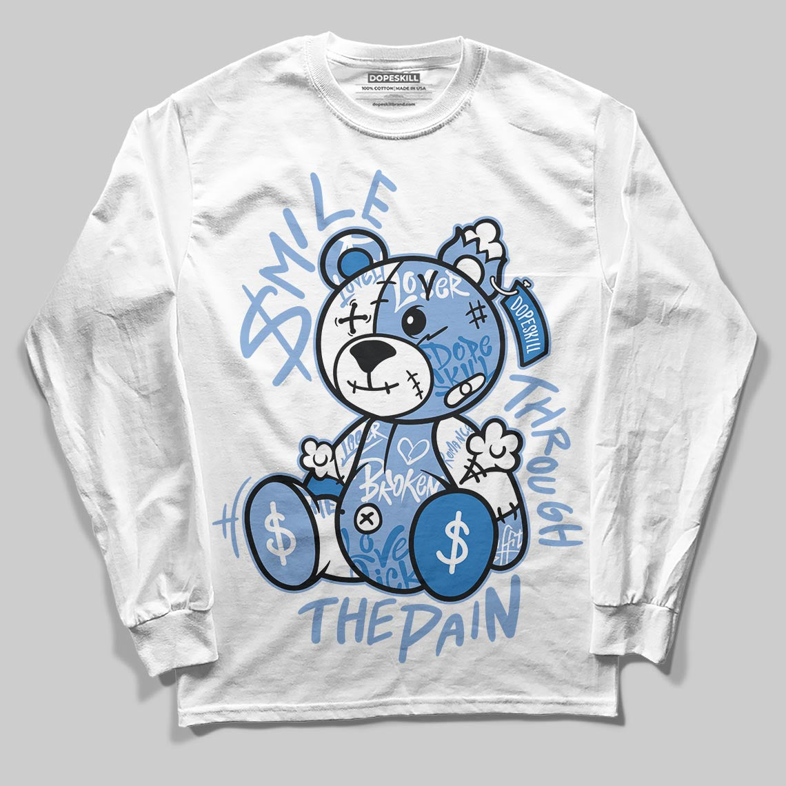 Forget Me Not 4s DopeSkill Long Sleeve T-Shirt Smile Through The Pain Graphic