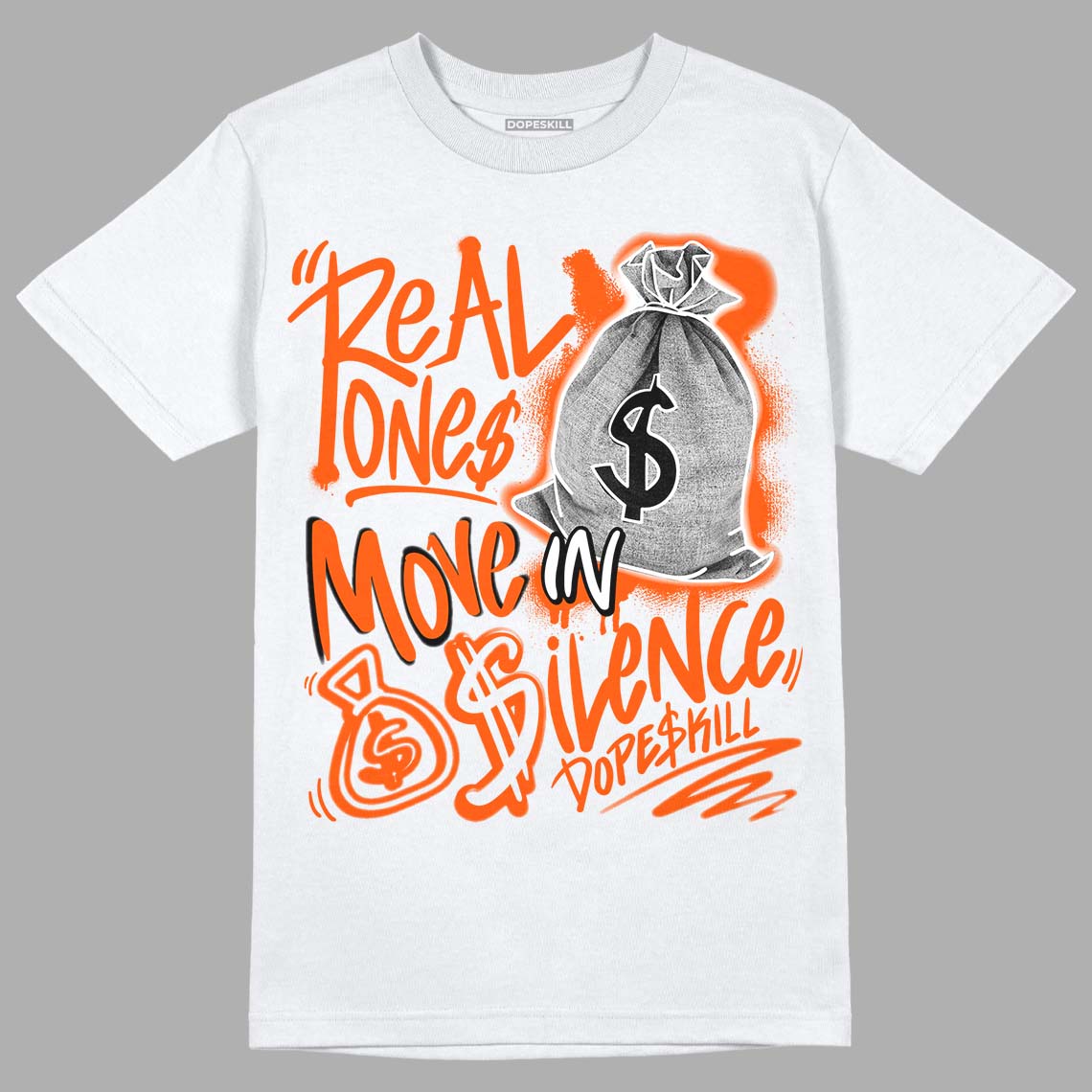 Orange Milk DopeSkill T-Shirt Real Ones Move In Silence Graphic