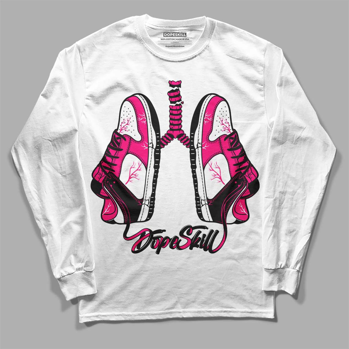 Fierce Pink 1s DopeSkill Long Sleeve T-Shirt Breathe Graphic