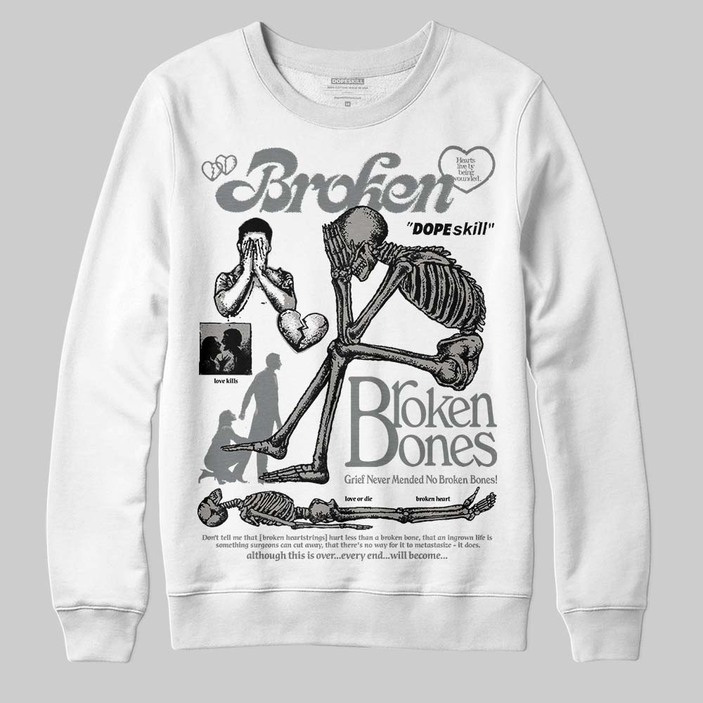 Cool Grey 9s DopeSkill Sweatshirt Broken Bones Graphic