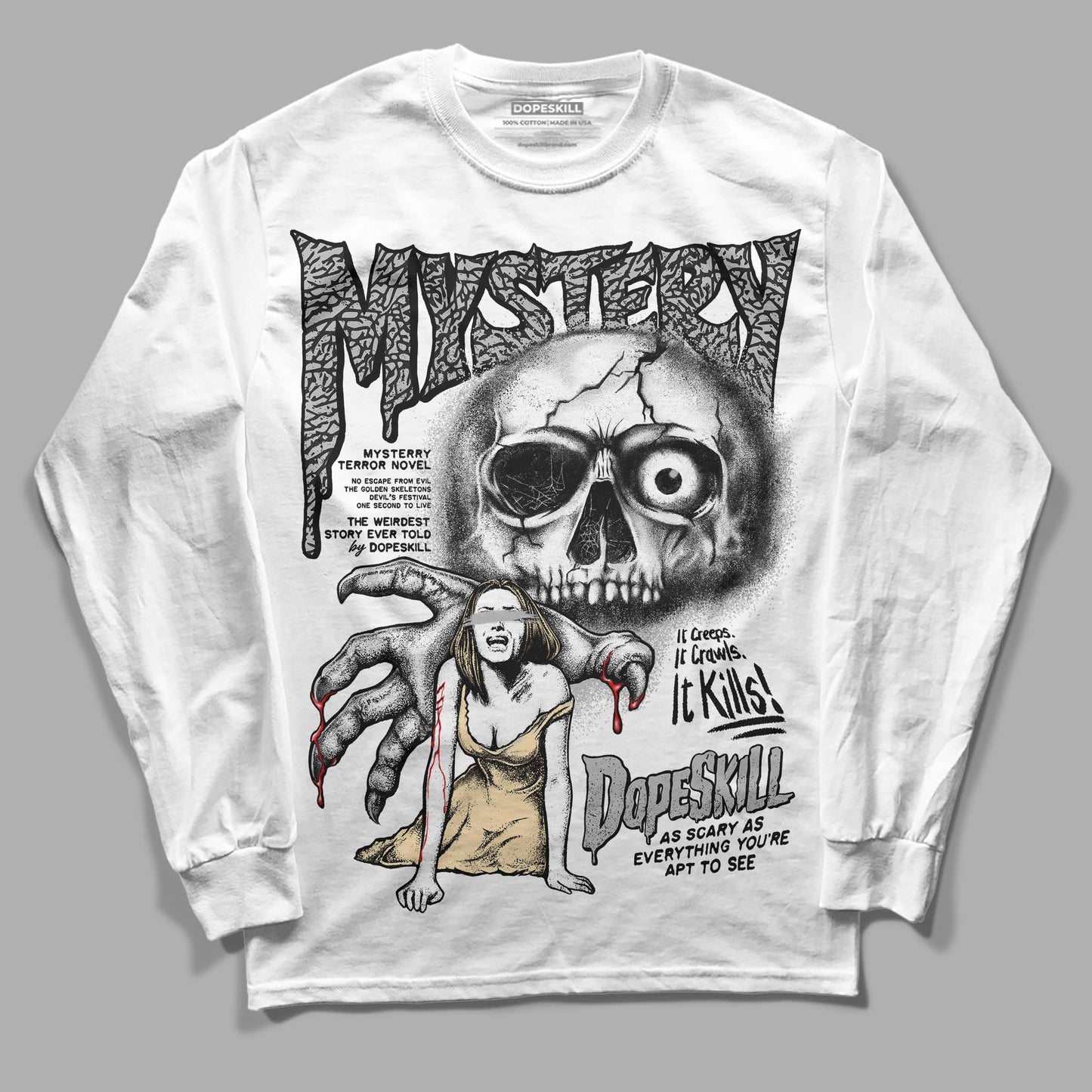 Off Noir 3s DopeSkill Long Sleeve T-Shirt Mystery Ghostly Grasp Graphic