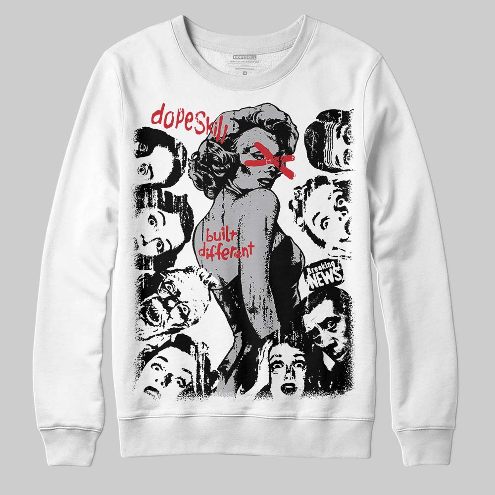 White Cement 4s DopeSkill Sweatshirt Built Different Graphic