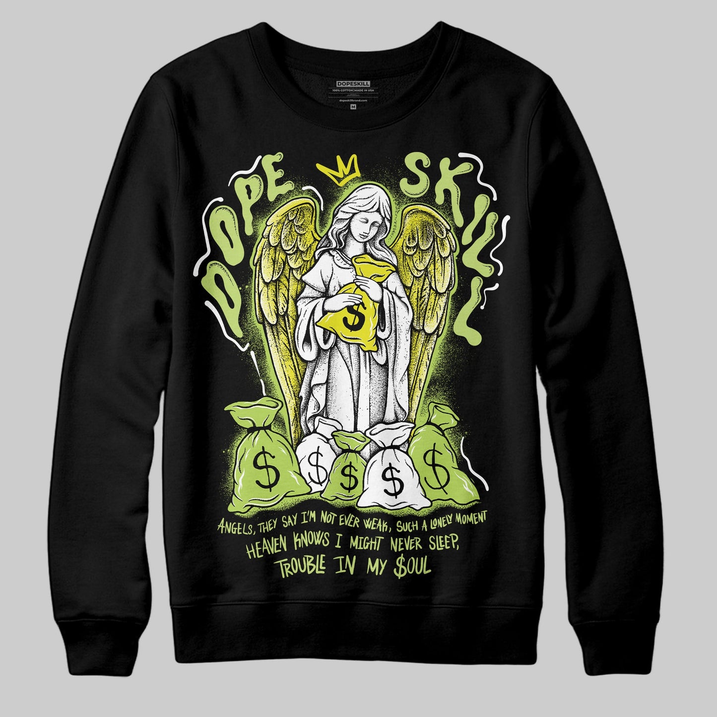 Bright Cactus 13s DopeSkill Sweatshirt Angels Graphic