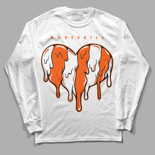 Orange Milk DopeSkill Long Sleeve T-Shirt Slime Drip Heart Graphic