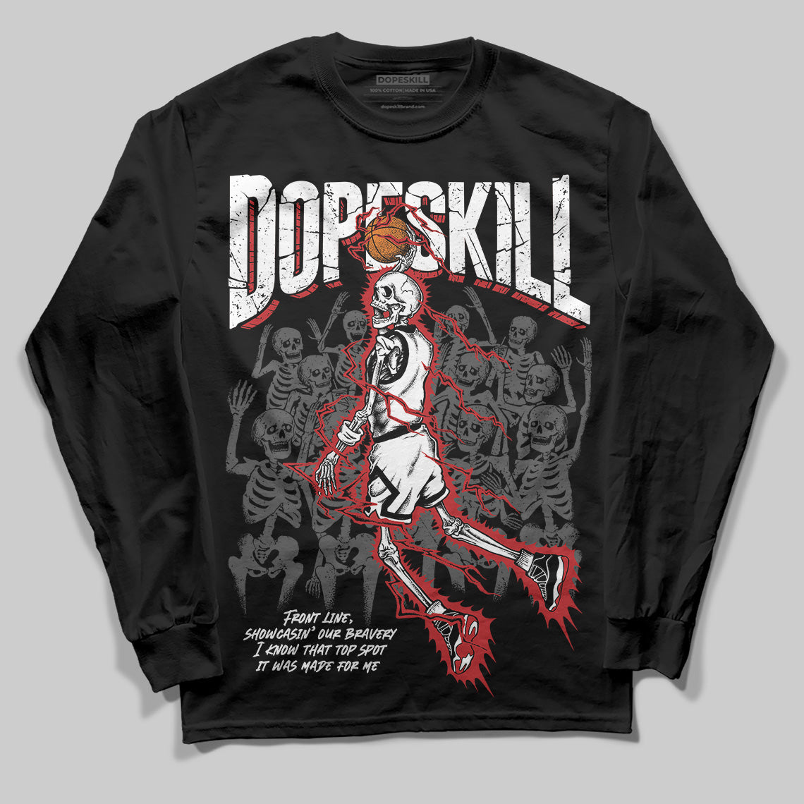 Bred 11s DopeSkill Long Sleeve T-Shirt Thunder Dunk Graphic