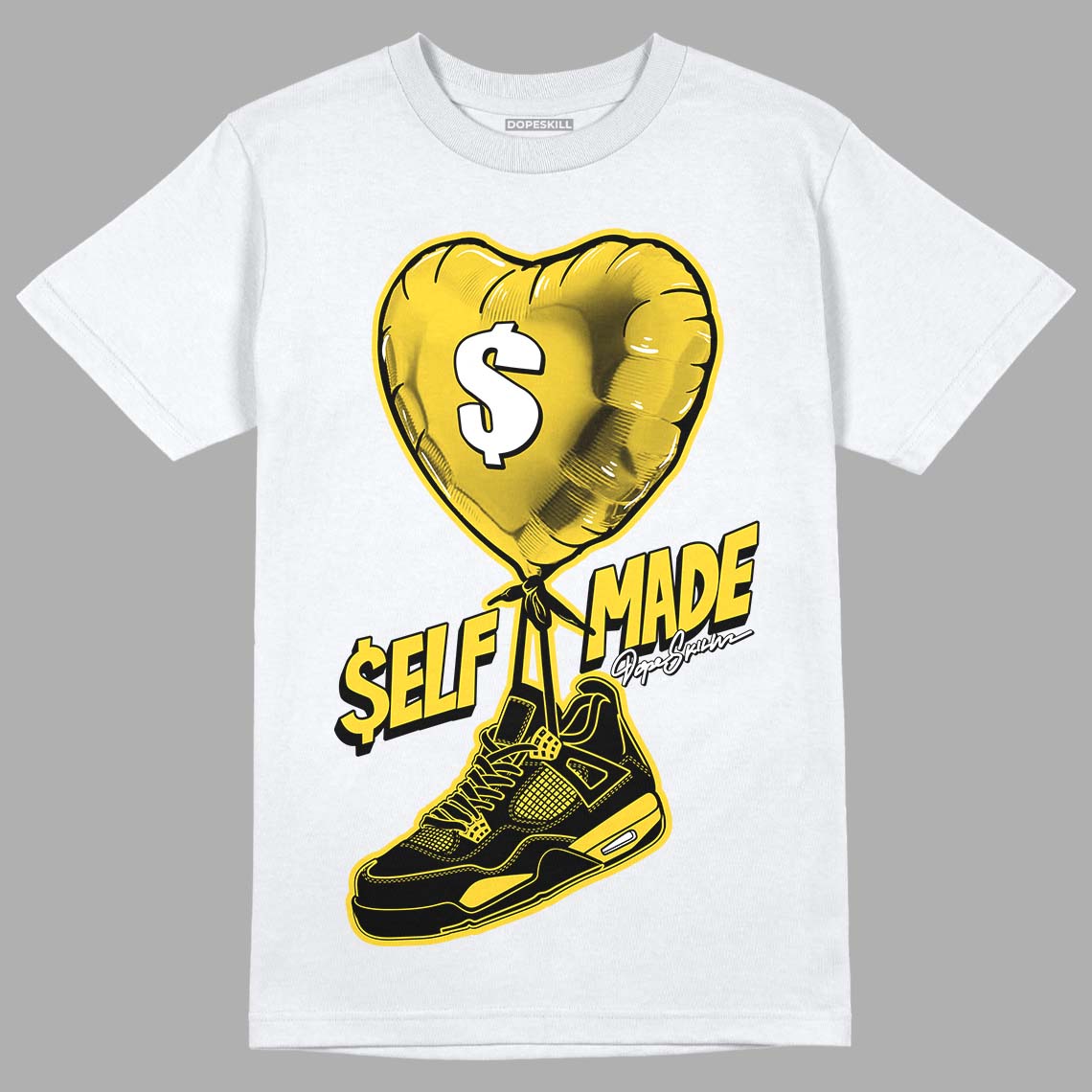 Black Tour Yellow AJ 4 Thunder DopeSkill T-Shirt Self Made Graphic