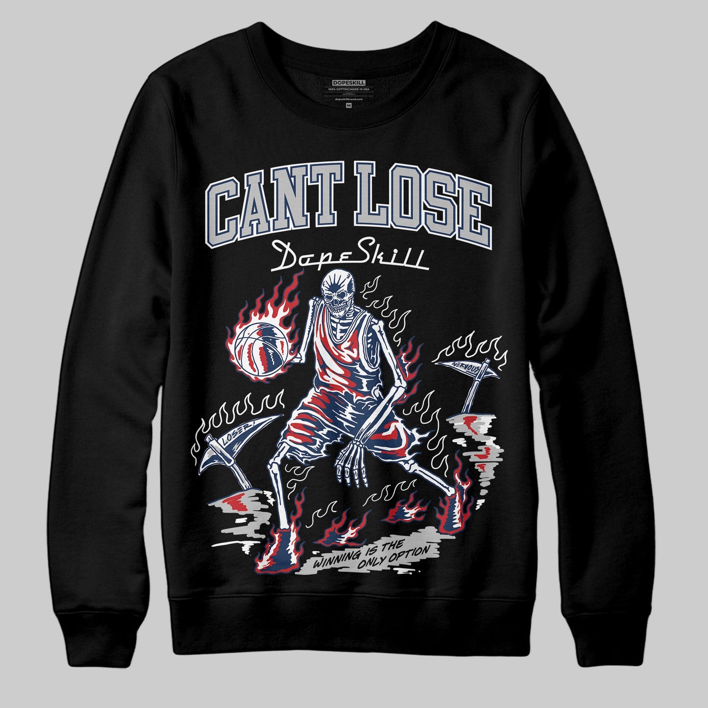 Summit White Navy 4s DopeSkill Sweatshirt Cant Lose Graphic