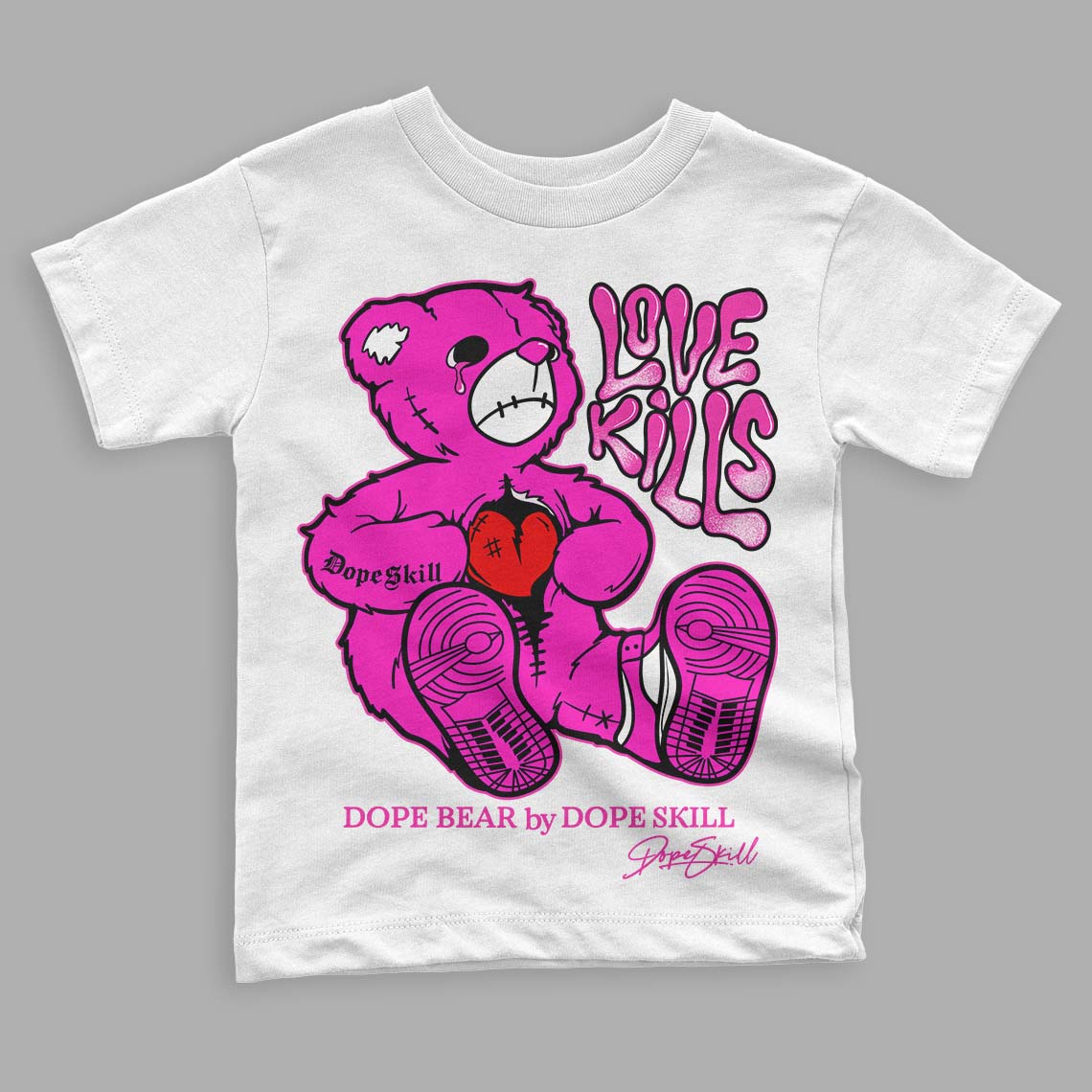Dunk Low Active Fuchsia DopeSkill Toddler Kids T-shirt Love Kills Graphic