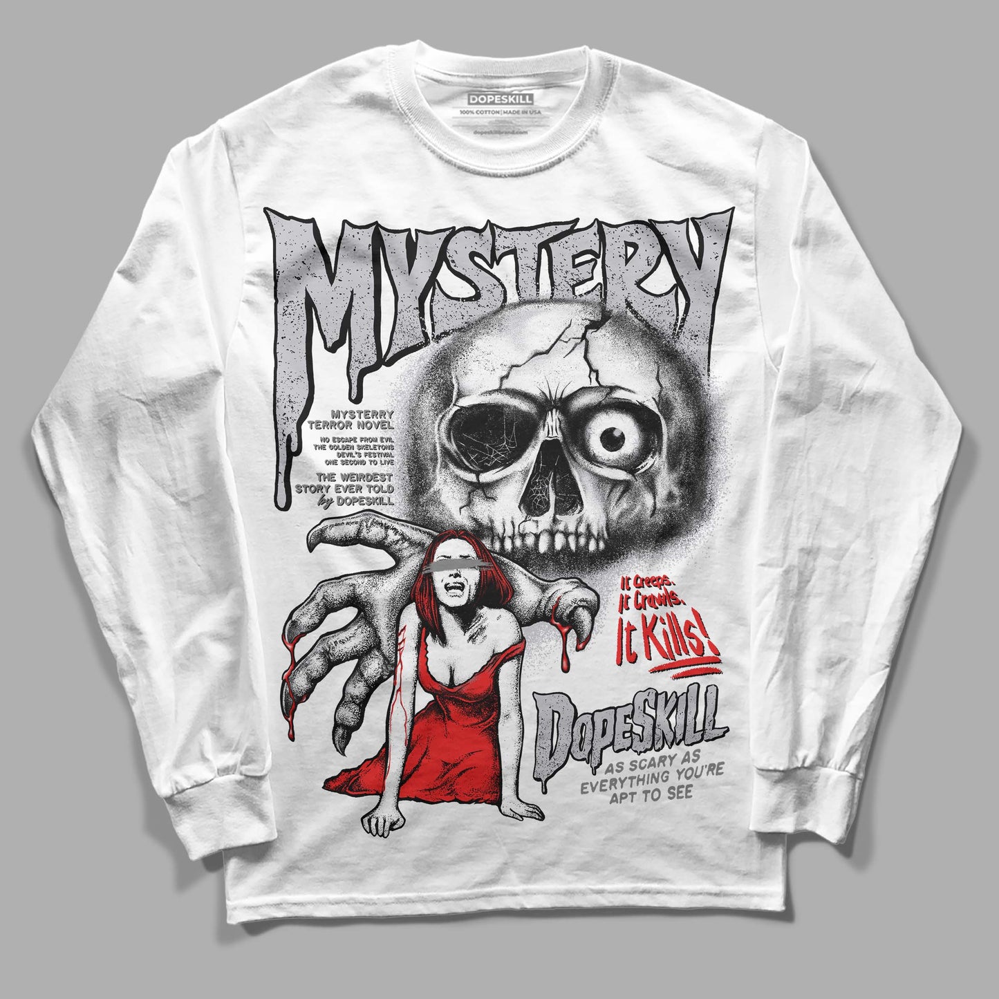 Grey Collection DopeSkill Long Sleeve T-Shirt Mystery Ghostly Grasp Graphic