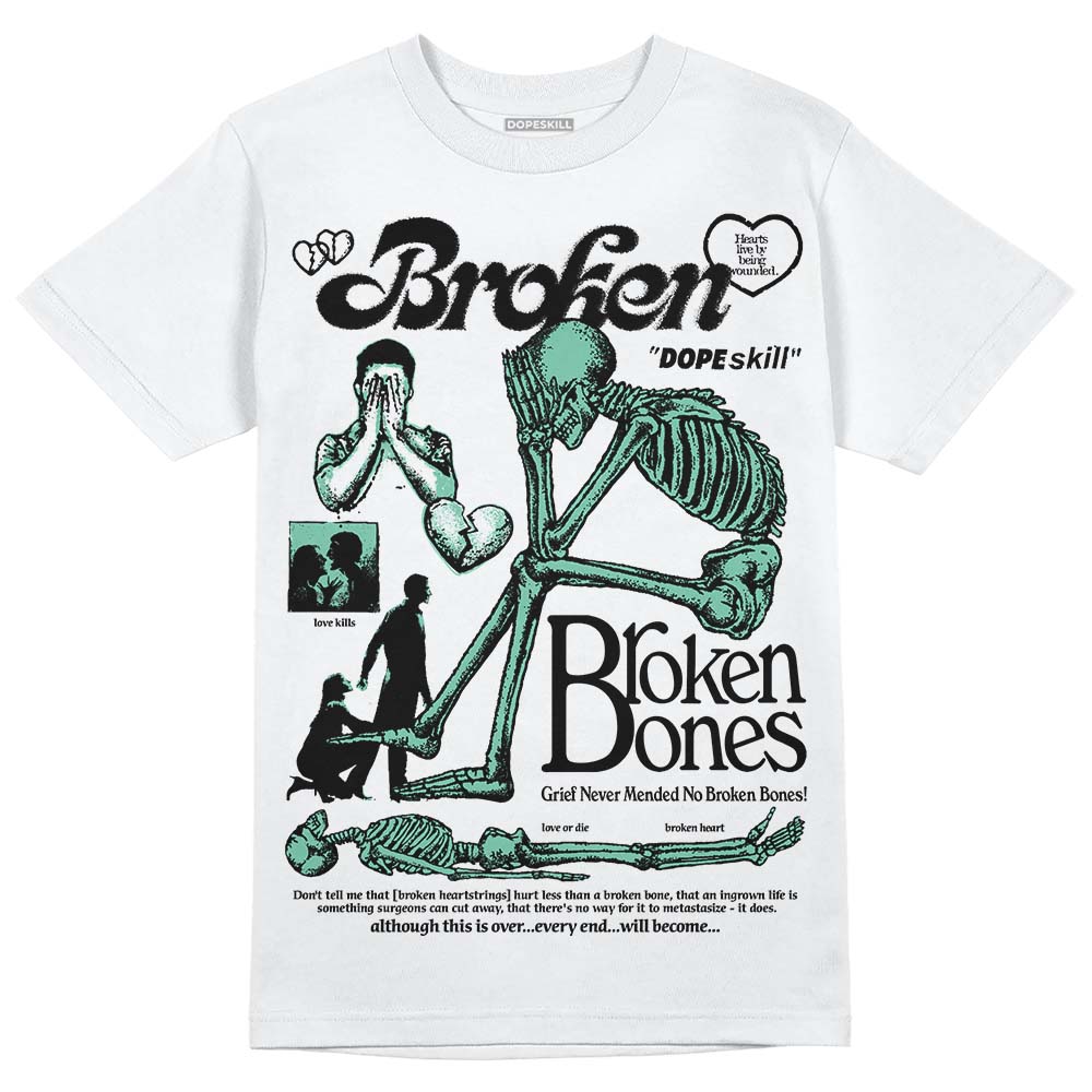 Green Glow 3s DopeSkill T-Shirt Broken Bones Graphic