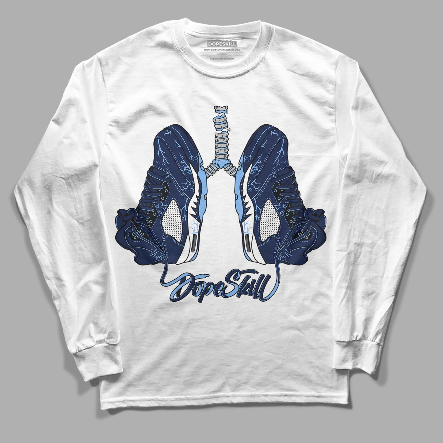 Midnight Navy 5s DopeSkill Long Sleeve T-Shirt Breathe Graphic