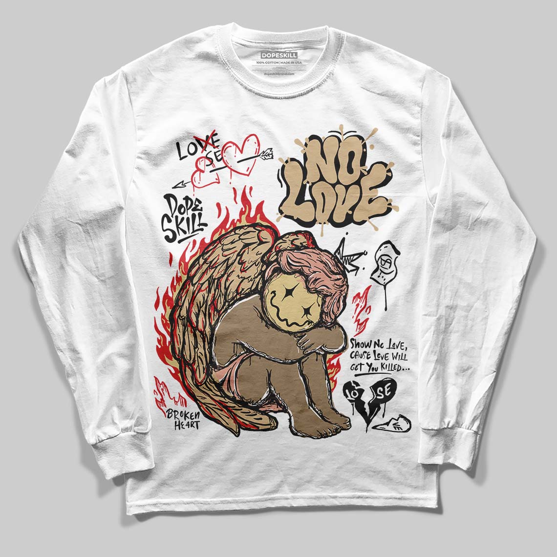 TAN Collection DopeSkill Long Sleeve T-Shirt No Love Graphic