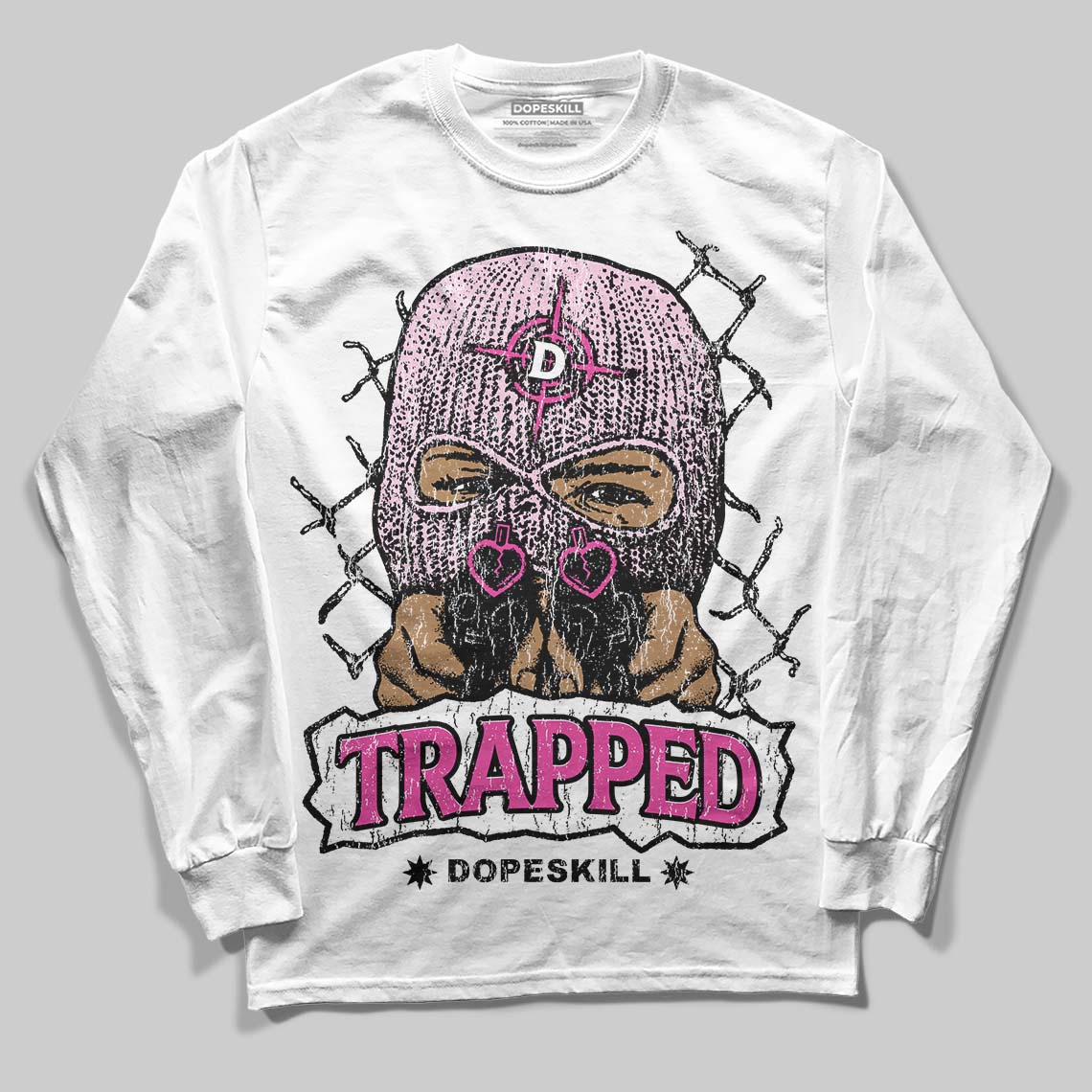 Triple Pink Dunk DopeSkill Long Sleeve T-Shirt New Trapped Graphic