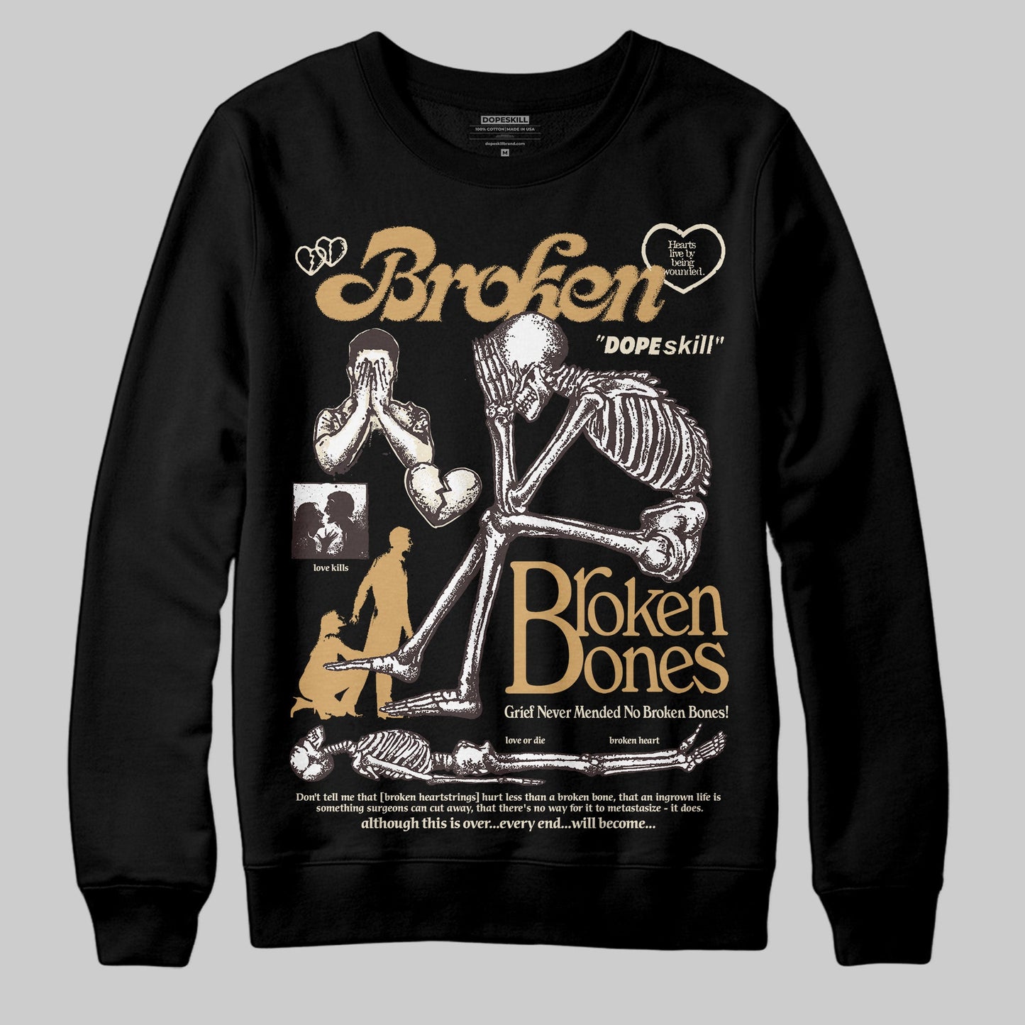 Earth 5s DopeSkill Sweatshirt Broken Bones Graphic