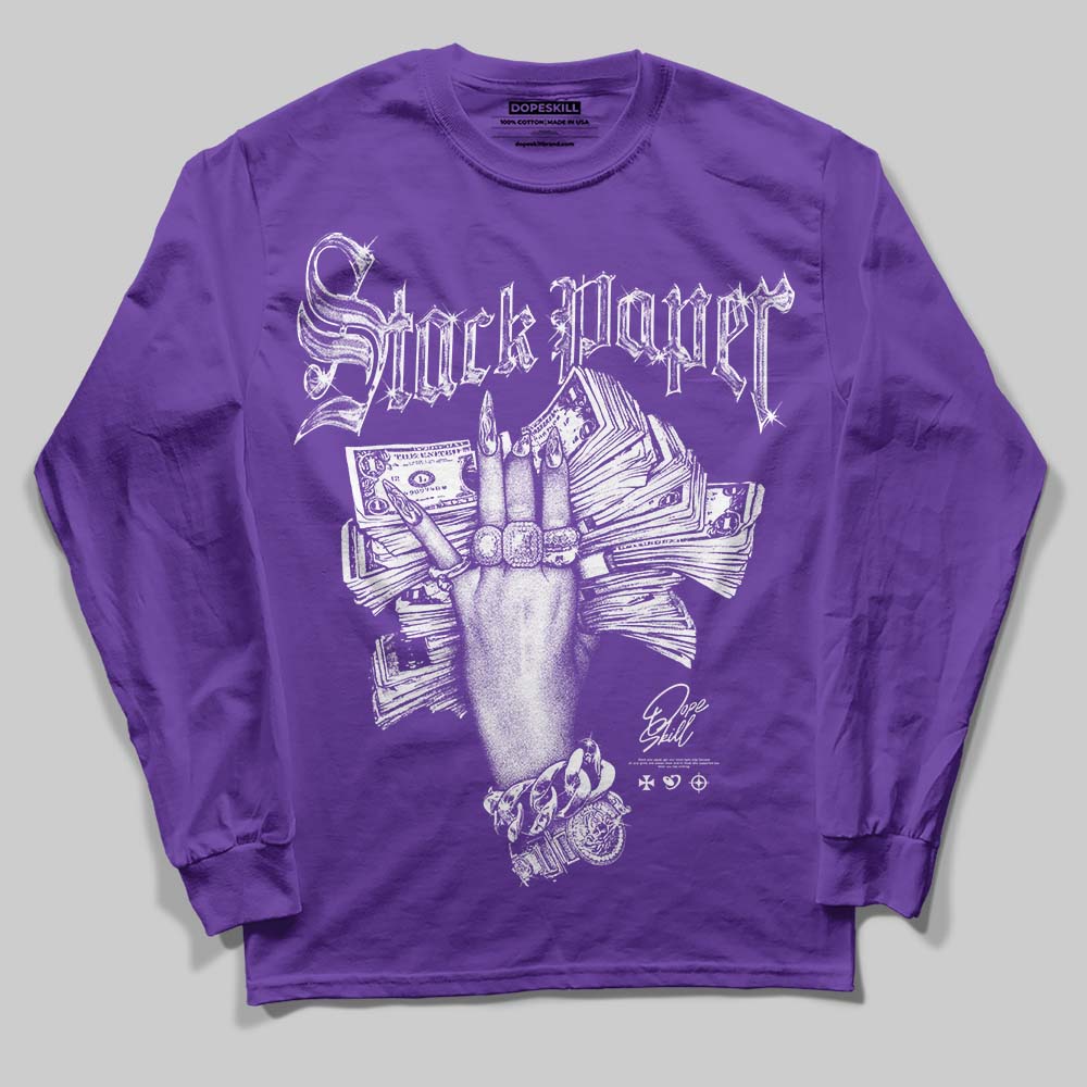 PURPLE Collection DopeSkill Long Sleeve T-Shirt Stack Paper Graphic