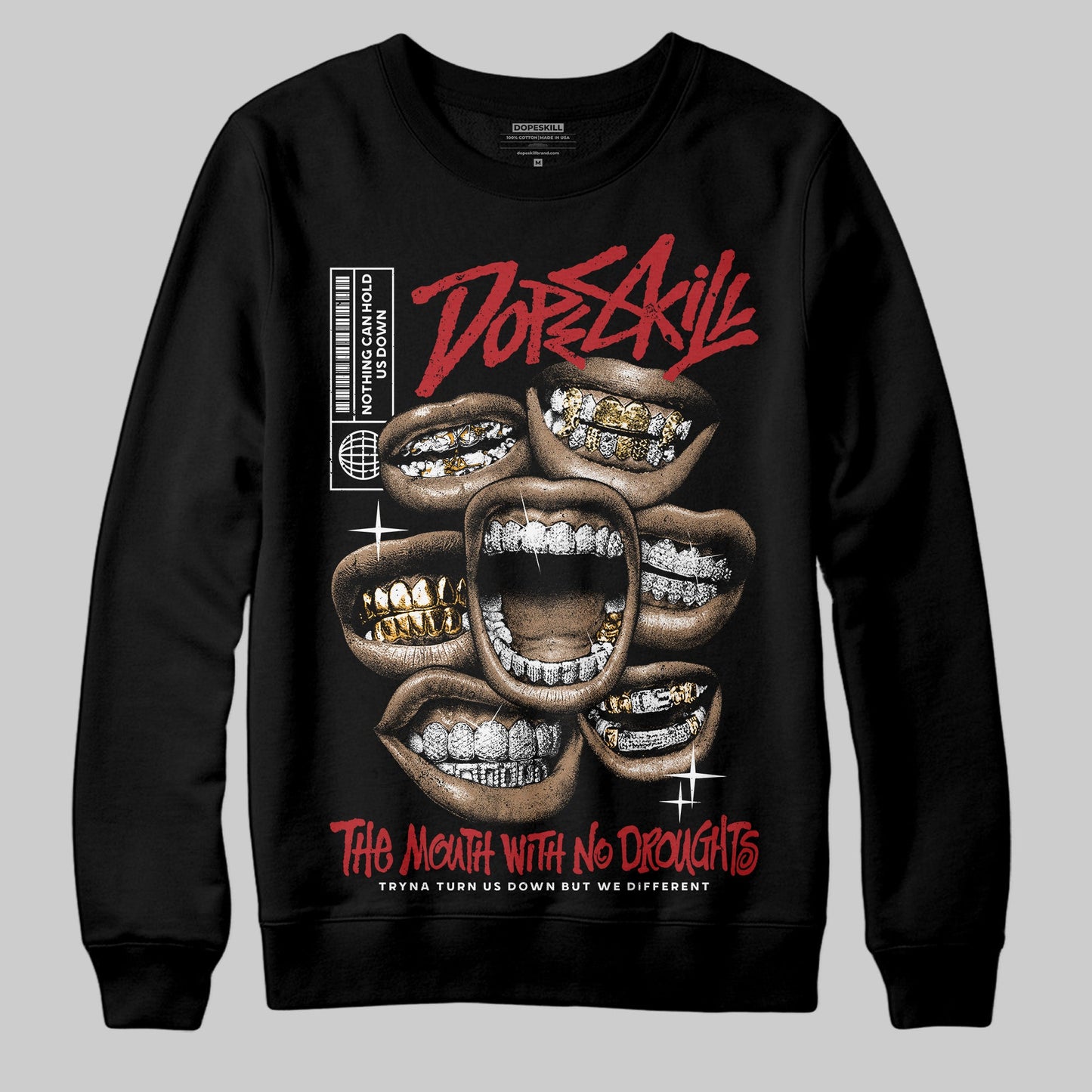 Black Toe Reimagined 1s DopeSkill Sweatshirt The Mouth With No Droughts Graphic