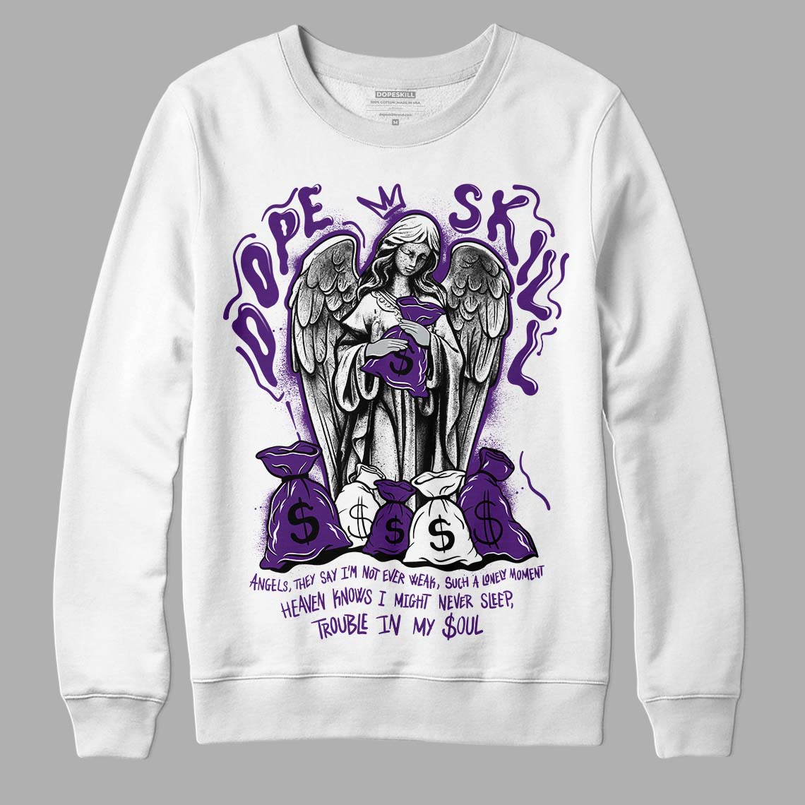 Field Purple 12s DopeSkill Sweatshirt Angels Graphic