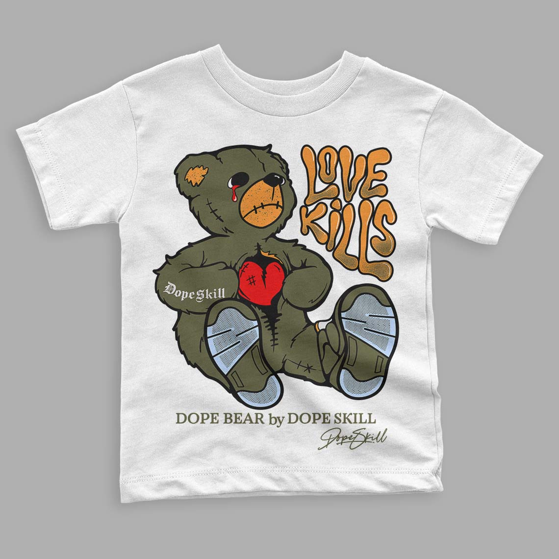 Olive 5s DopeSkill Toddler Kids T-shirt Love Kills Graphic