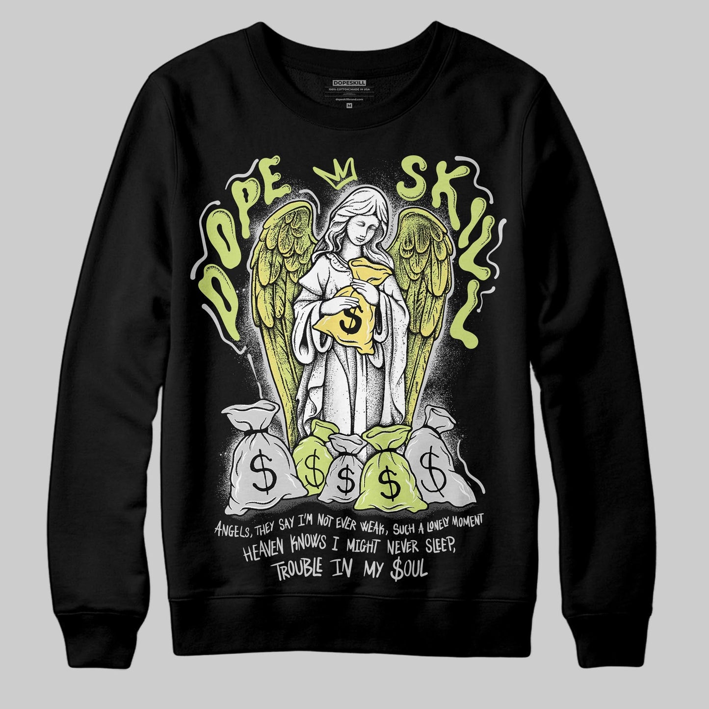 Light Lemon Twist 4s DopeSkill Sweatshirt Angels Graphic