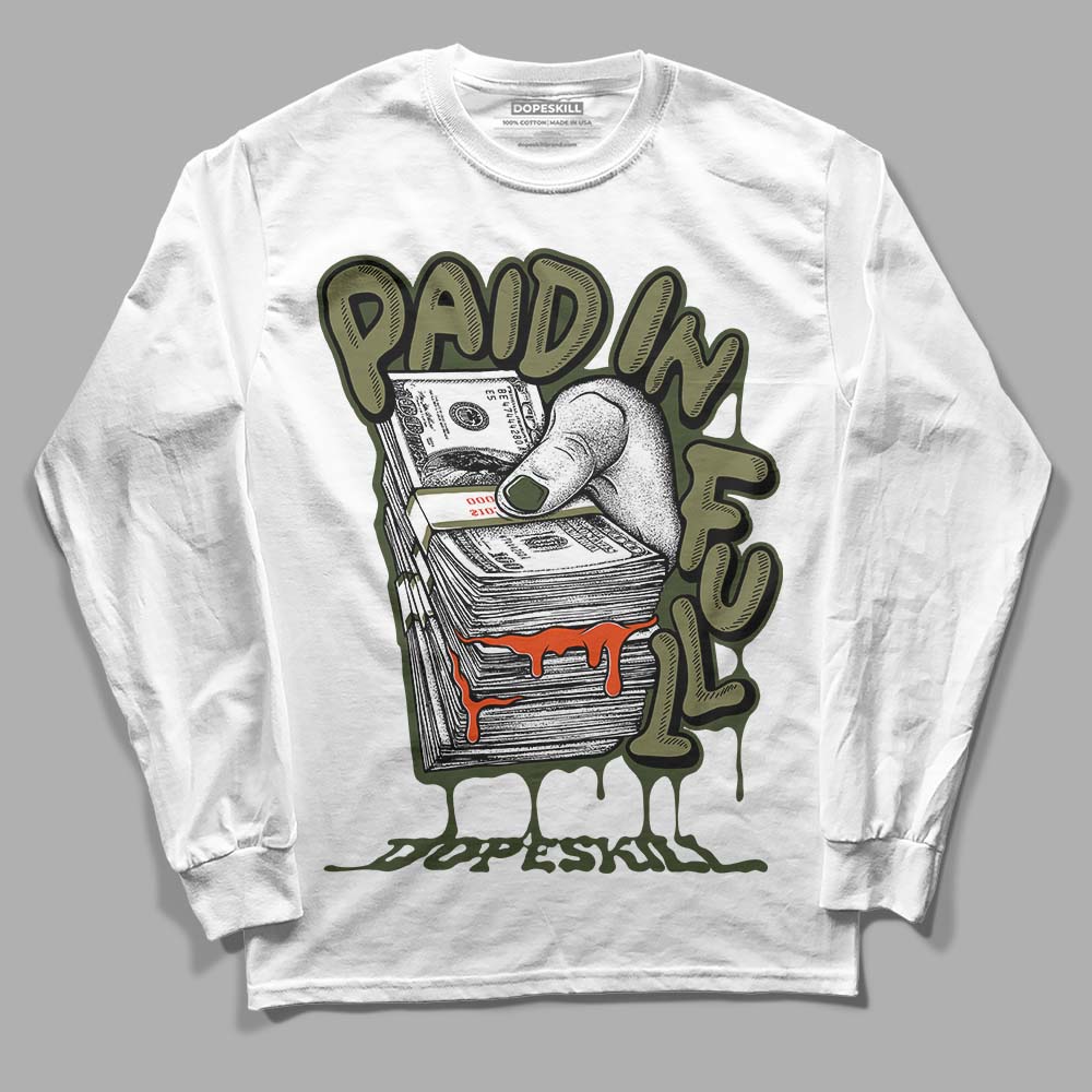 Olive Collection DopeSkill Long Sleeve T-Shirt Paid In Full Graphic