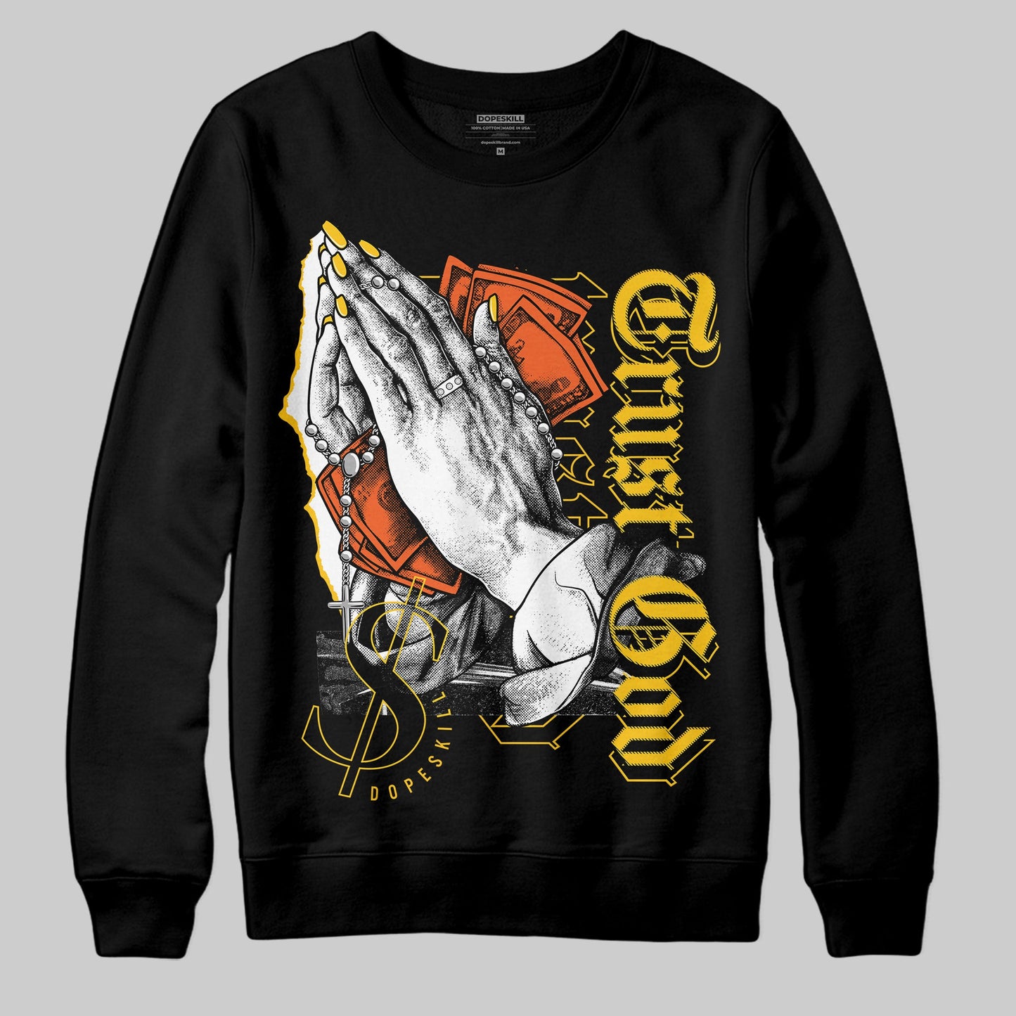 Yellow Collection DopeSkill Sweatshirt Trust God Graphic