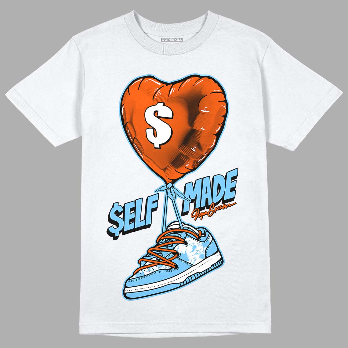 Dunk Low Futura University Blue DopeSkill T-Shirt Self Made Graphic
