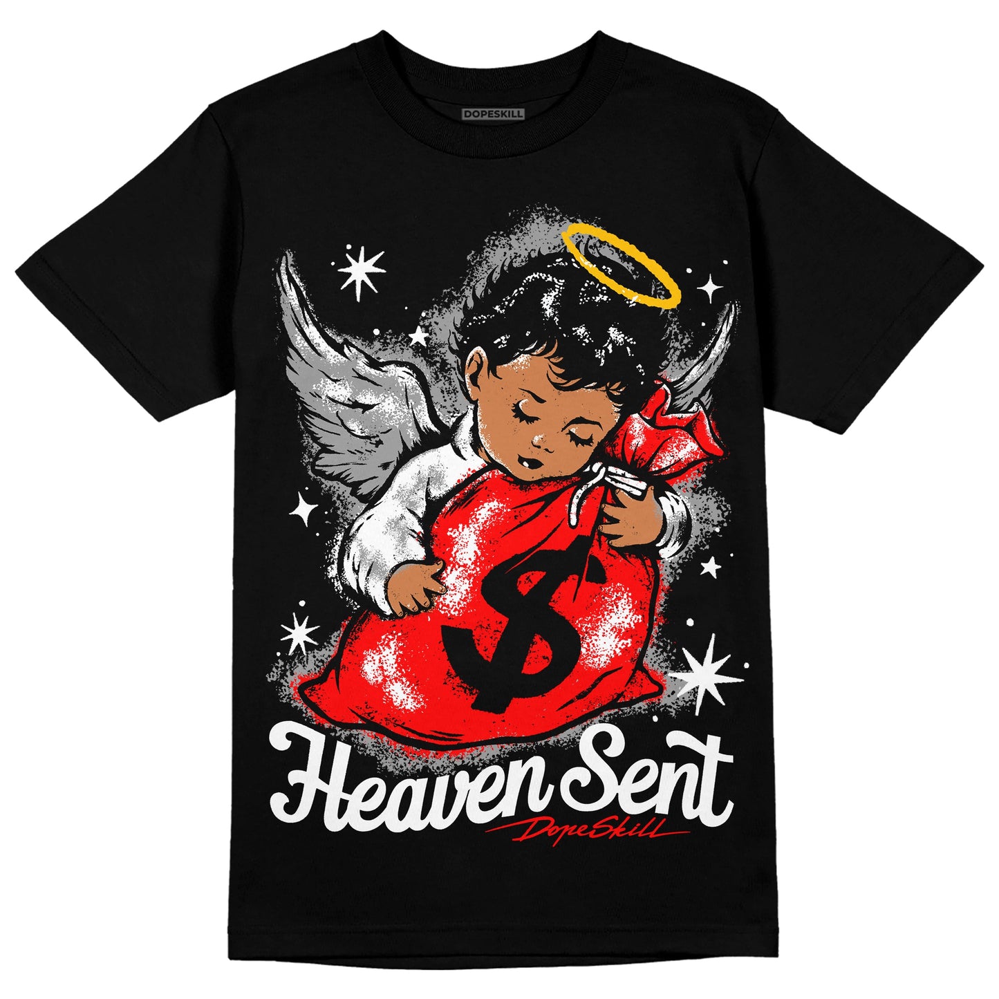 Black and White Collection DopeSkill T-Shirt Heaven Sent Graphic