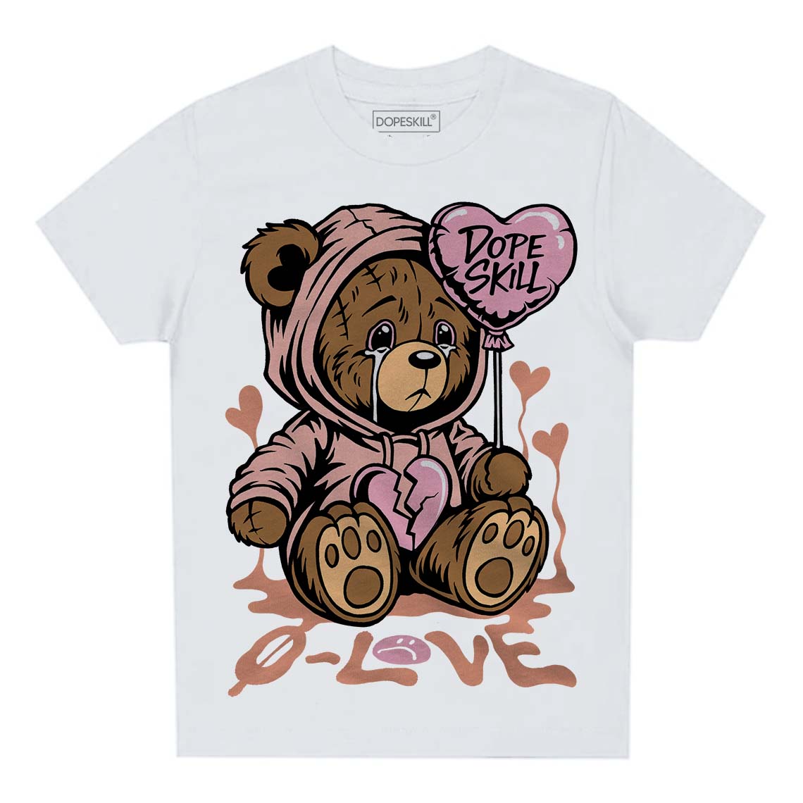 Legend Pink 11s DopeSkill Toddler Kids T-shirt Broken Bear Graphic