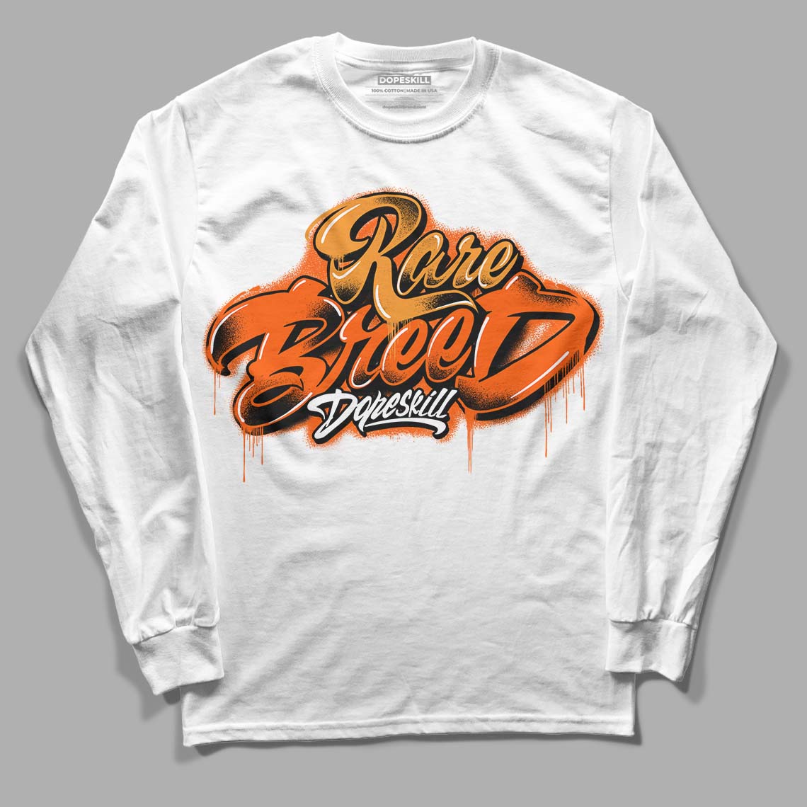 Brilliant Orange 12s DopeSkill Long Sleeve T-Shirt Rare Breed Type Graphic