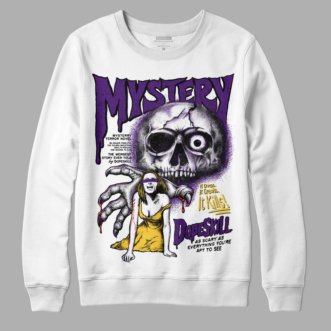 Field Purple 12s DopeSkill Sweatshirt Mystery Ghostly Grasp Graphic