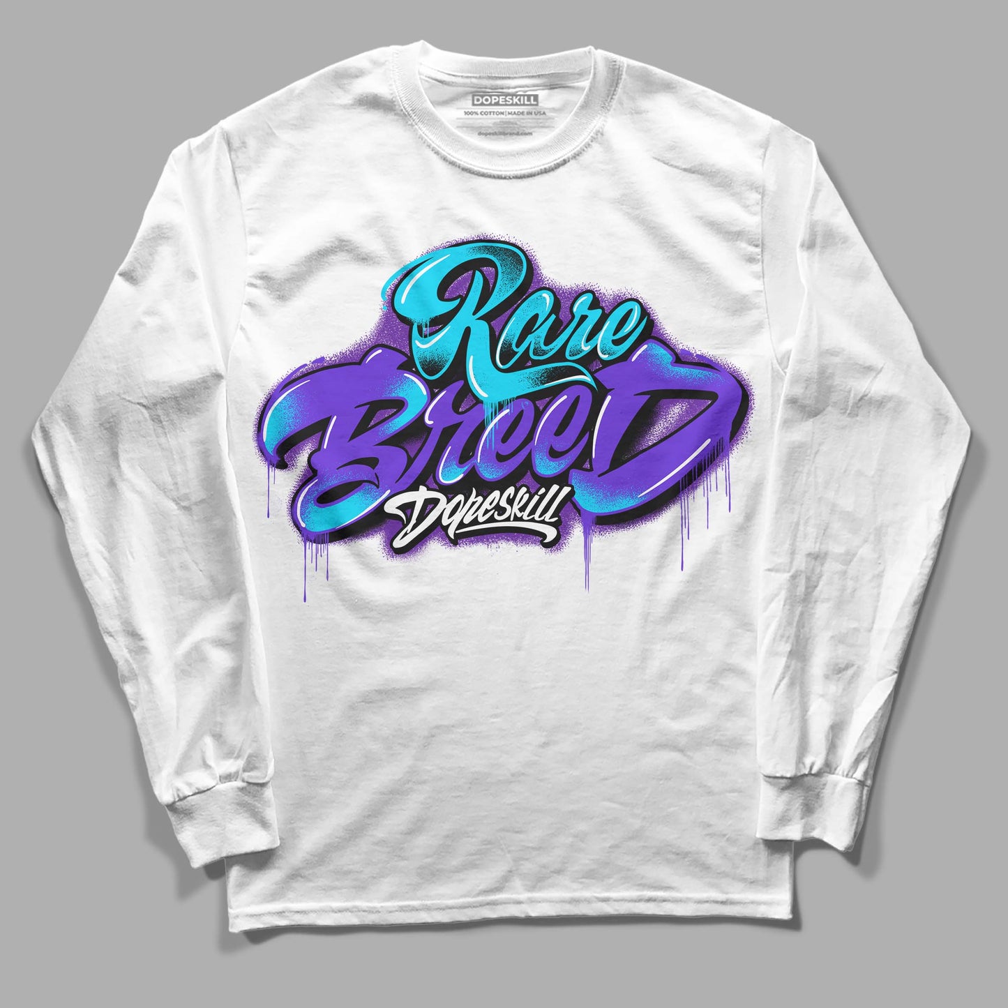 Aqua 6s DopeSkill Long Sleeve T-Shirt Rare Breed Type Graphic