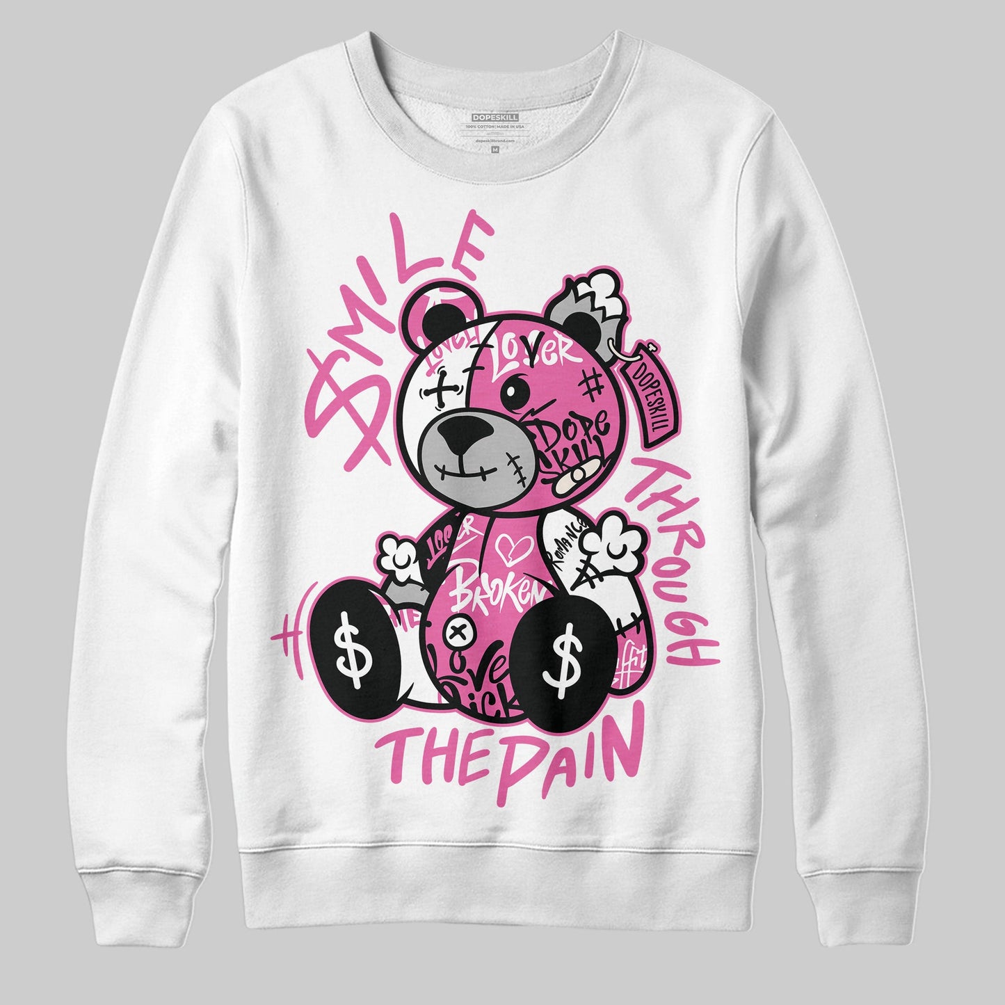 Kayano 14 Cream Sweet Pink DopeSkill Sweatshirt Smile Through The Pain Graphic