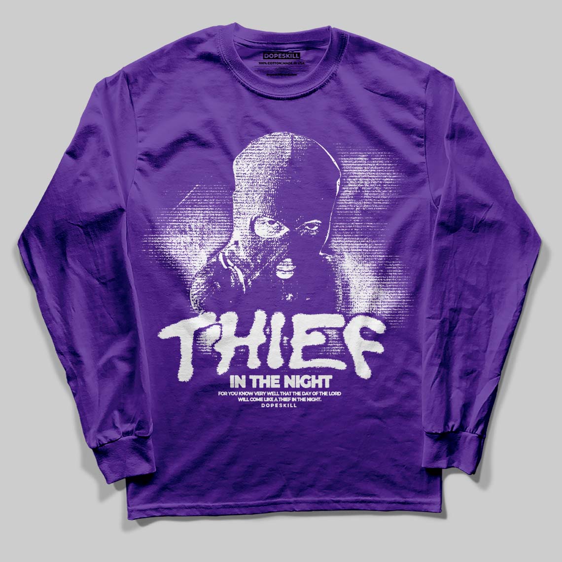PURPLE Collection DopeSkill Long Sleeve T-Shirt Thief In The Night Graphic