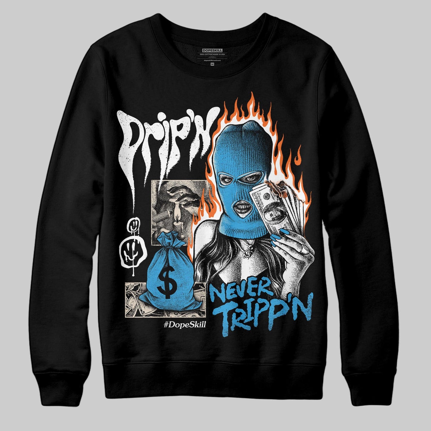 UNC Reimagined 1s DopeSkill Sweatshirt Drip'n Never Tripp'n Graphic