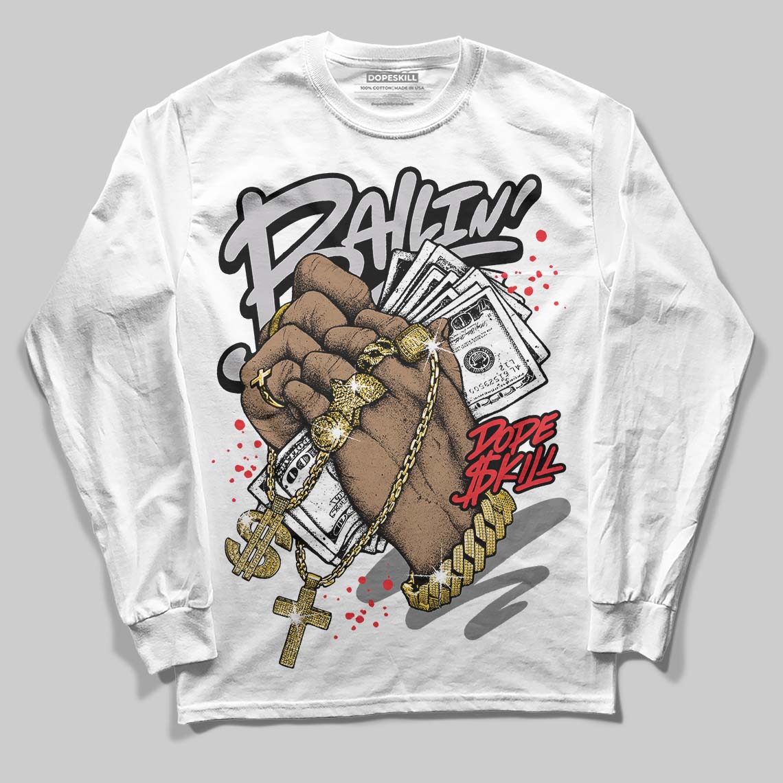 Grey Collection DopeSkill Long Sleeve T-Shirt Always Ballin' Graphic