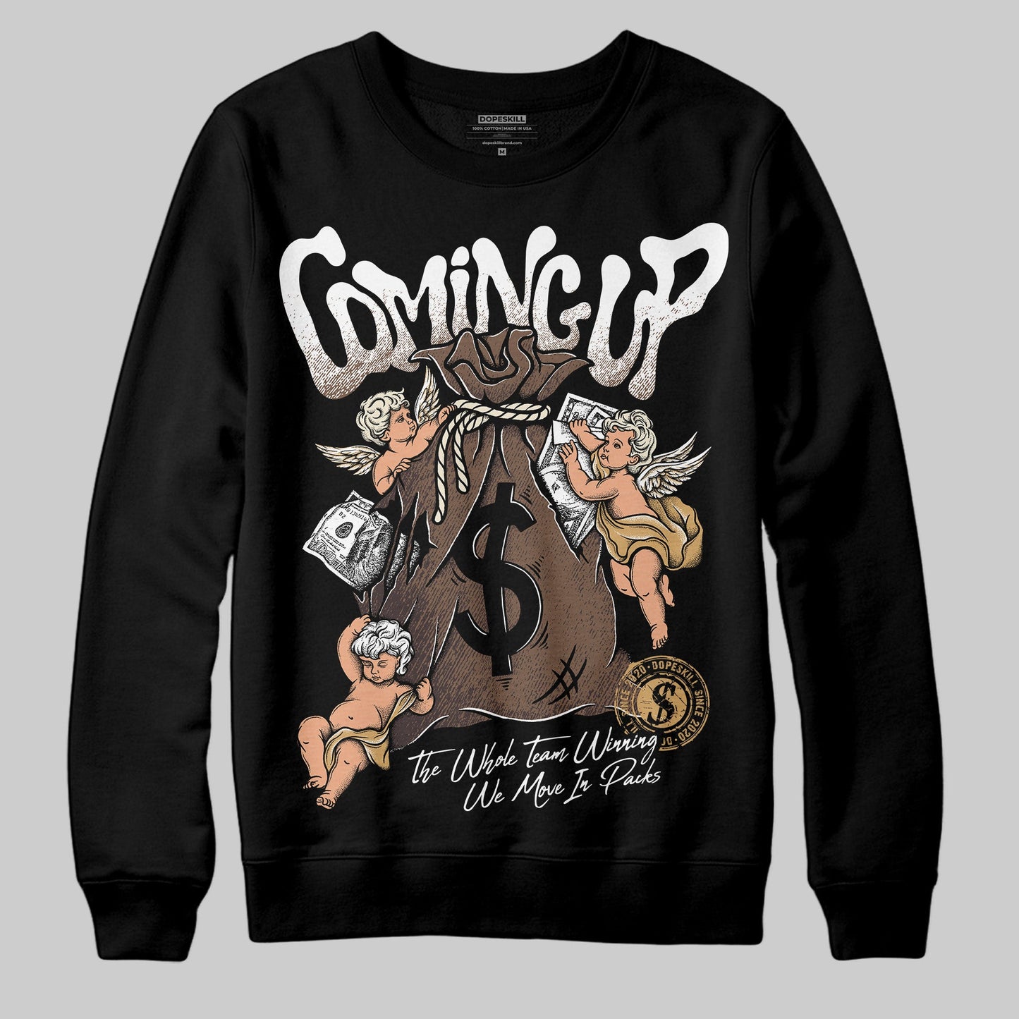 Earth 5s DopeSkill Sweatshirt Money Bag Coming Up Graphic