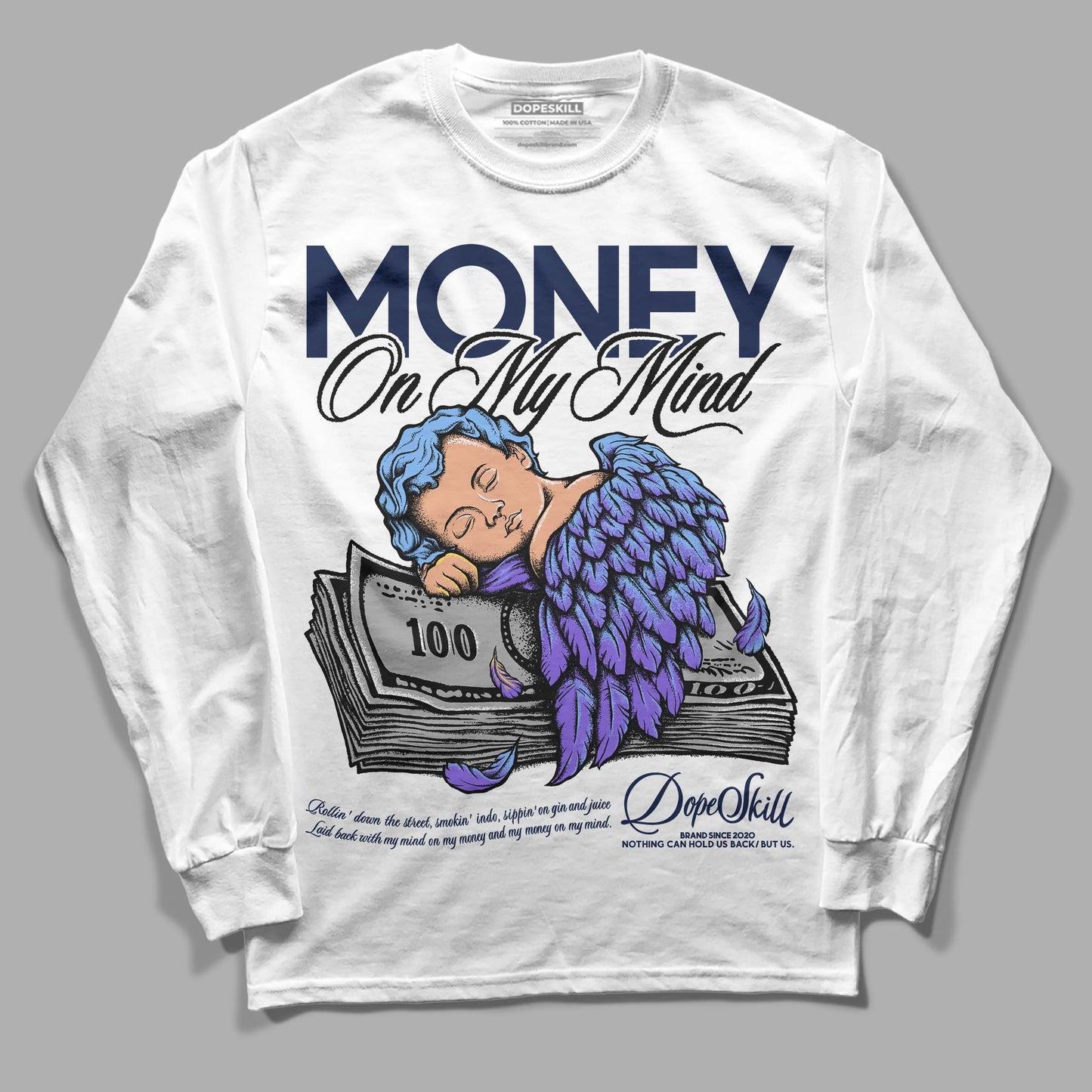 Midnight Navy 5s DopeSkill Long Sleeve T-Shirt MOMM Graphic