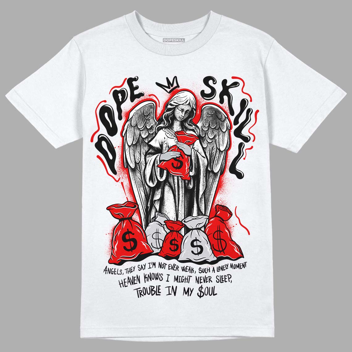 Red Cement 4S DopeSkill T-Shirt Angels Graphic