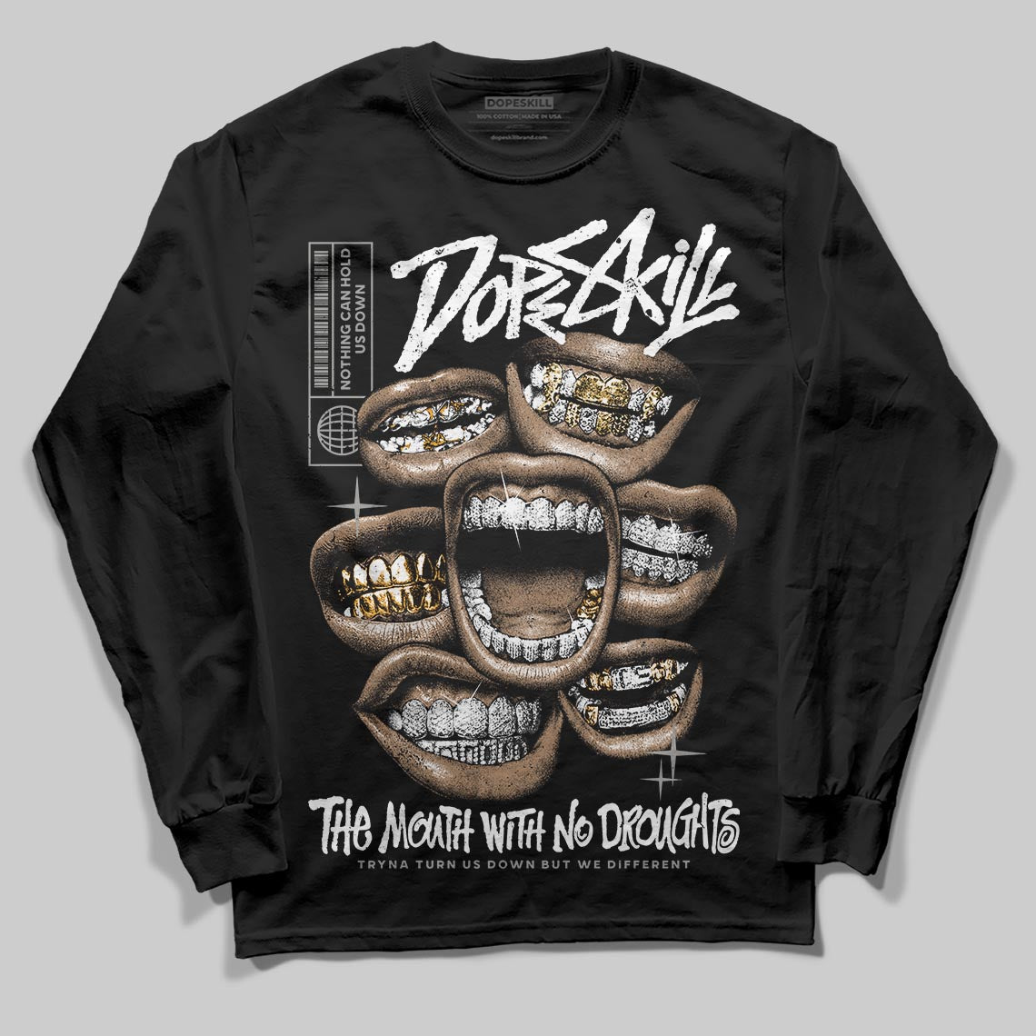 Pure Money 3s DopeSkill Long Sleeve T-Shirt The Mouth With No Droughts Graphic
