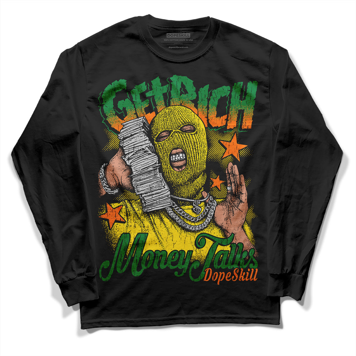 Dunk Low Reverse Brazil DopeSkill Long Sleeve T-Shirt Get Rich Graphic