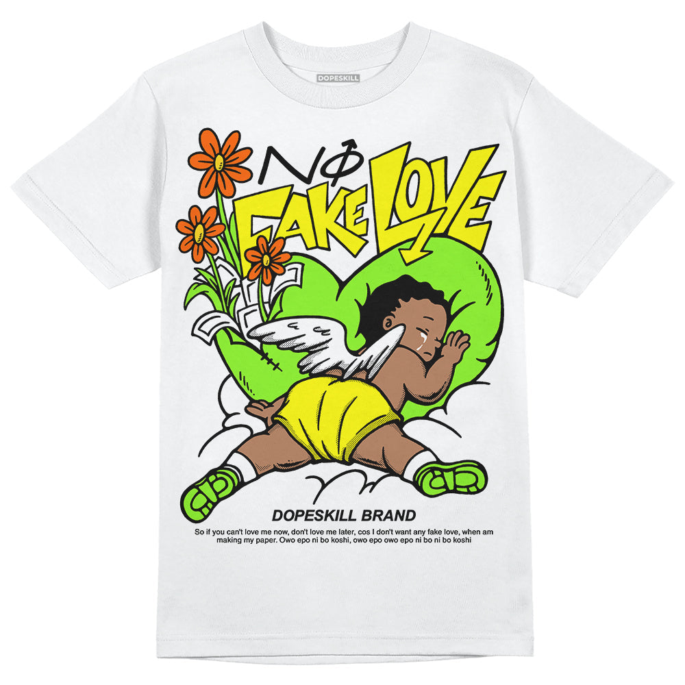 Neon Green Collection DopeSkill T-Shirt No Fake Love Graphic