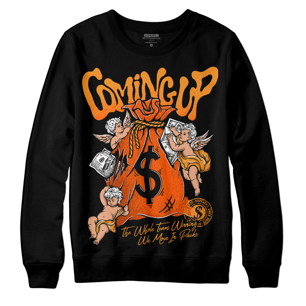 Brilliant Orange 12s DopeSkill Sweatshirt Money Bag Coming Up Graphic