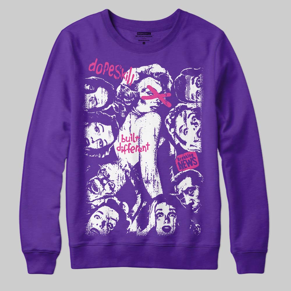 PURPLE Collection DopeSkill Sweatshirt Built Different Graphic