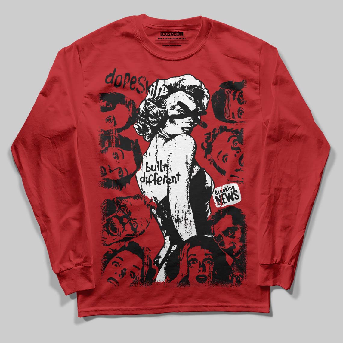 Cherry 11s DopeSkill Long Sleeve T-Shirt Built Different Graphic