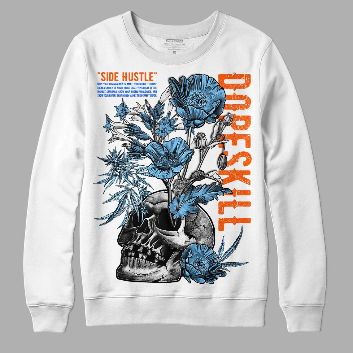 Dunk Low Futura University Blue DopeSkill Sweatshirt Side Hustle Graphic