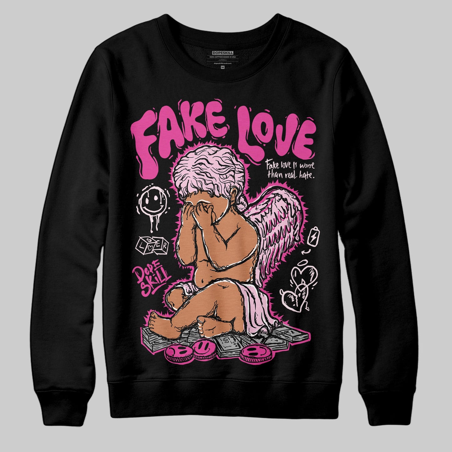 Triple Pink Dunk DopeSkill Sweatshirt False Love Graphic